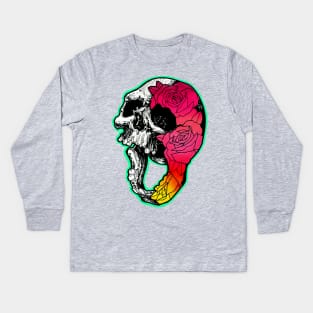 Skull and Roses Kids Long Sleeve T-Shirt